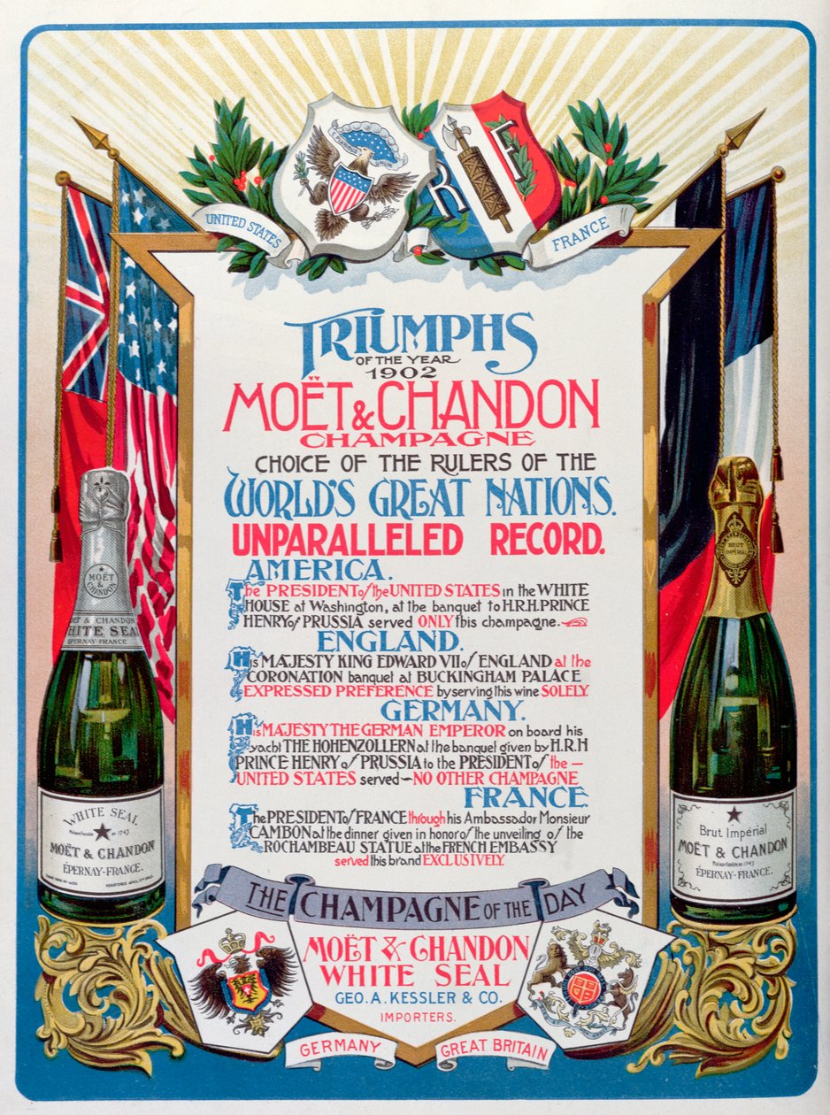 Triumphs of the Year 1902, Moet & Chandon Champagne, Choice of the Rulers of the World