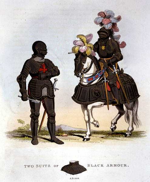 Two Suits of Black Armour by English School