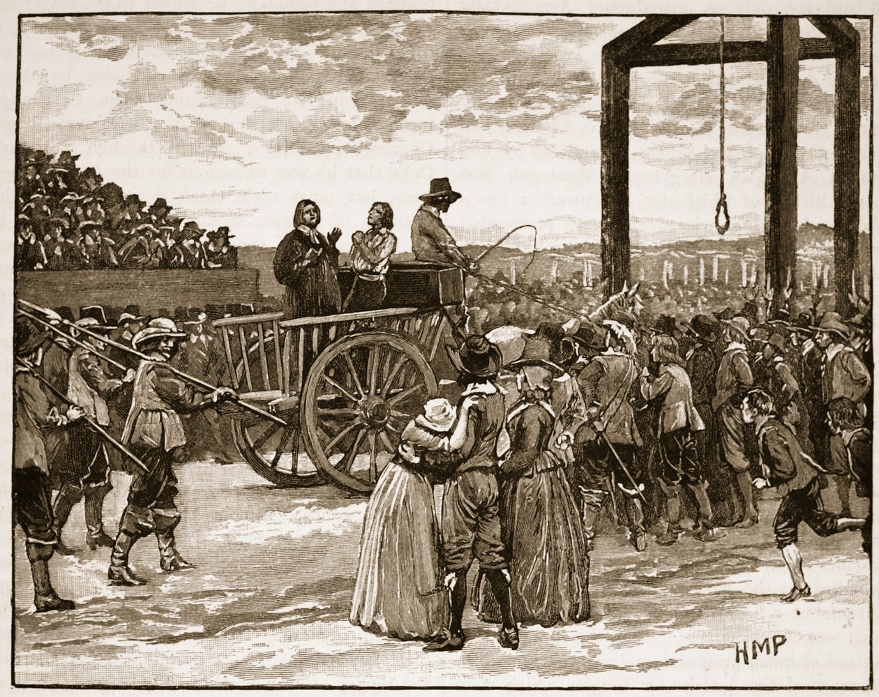 Tyburn in the Time of Charles I, Illustration from Cassell