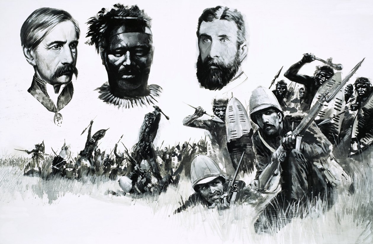 Unidentified British Hunters and Native Warriors by English School