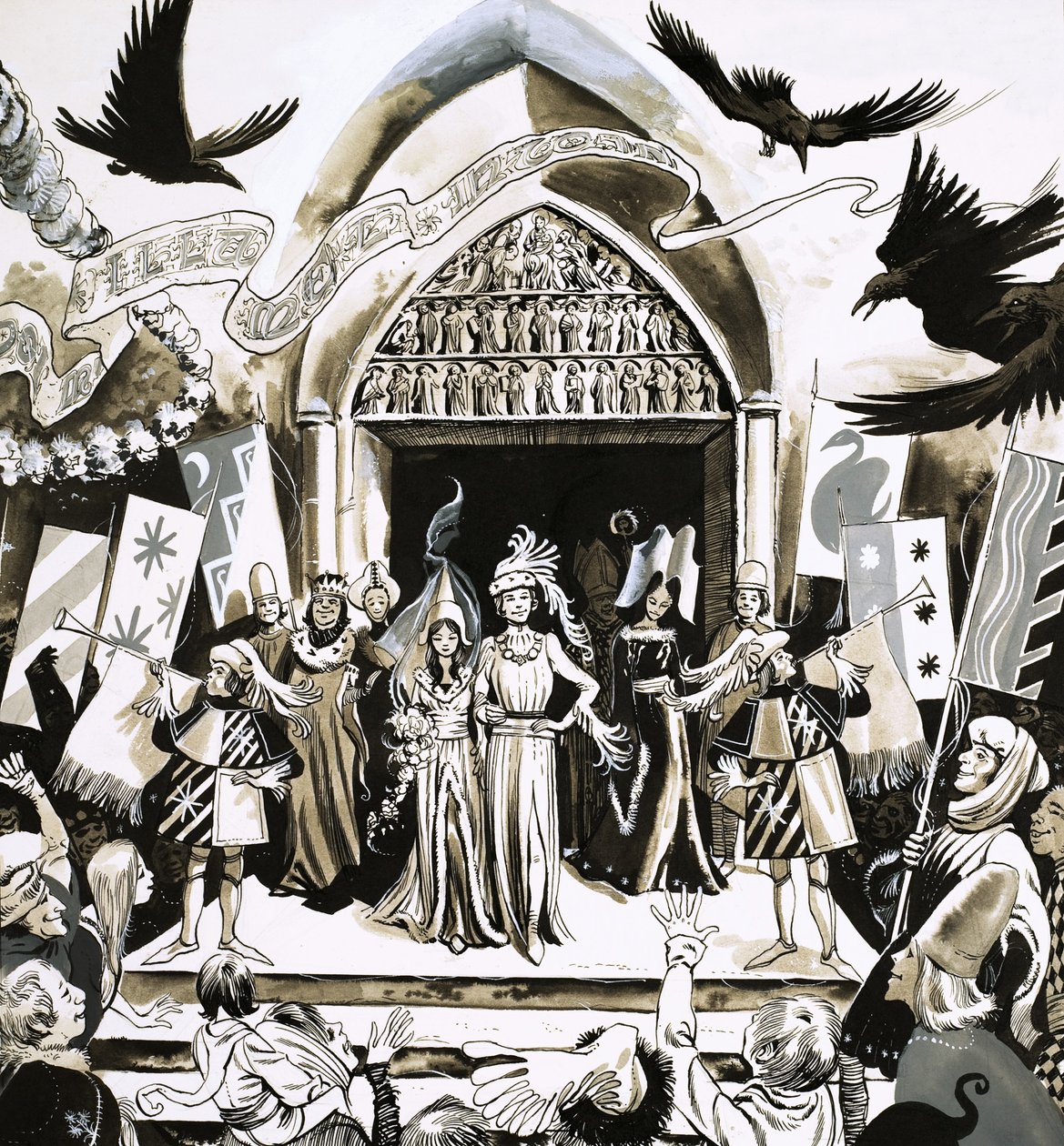 Unidentified fairy tale wedding illustration by English School