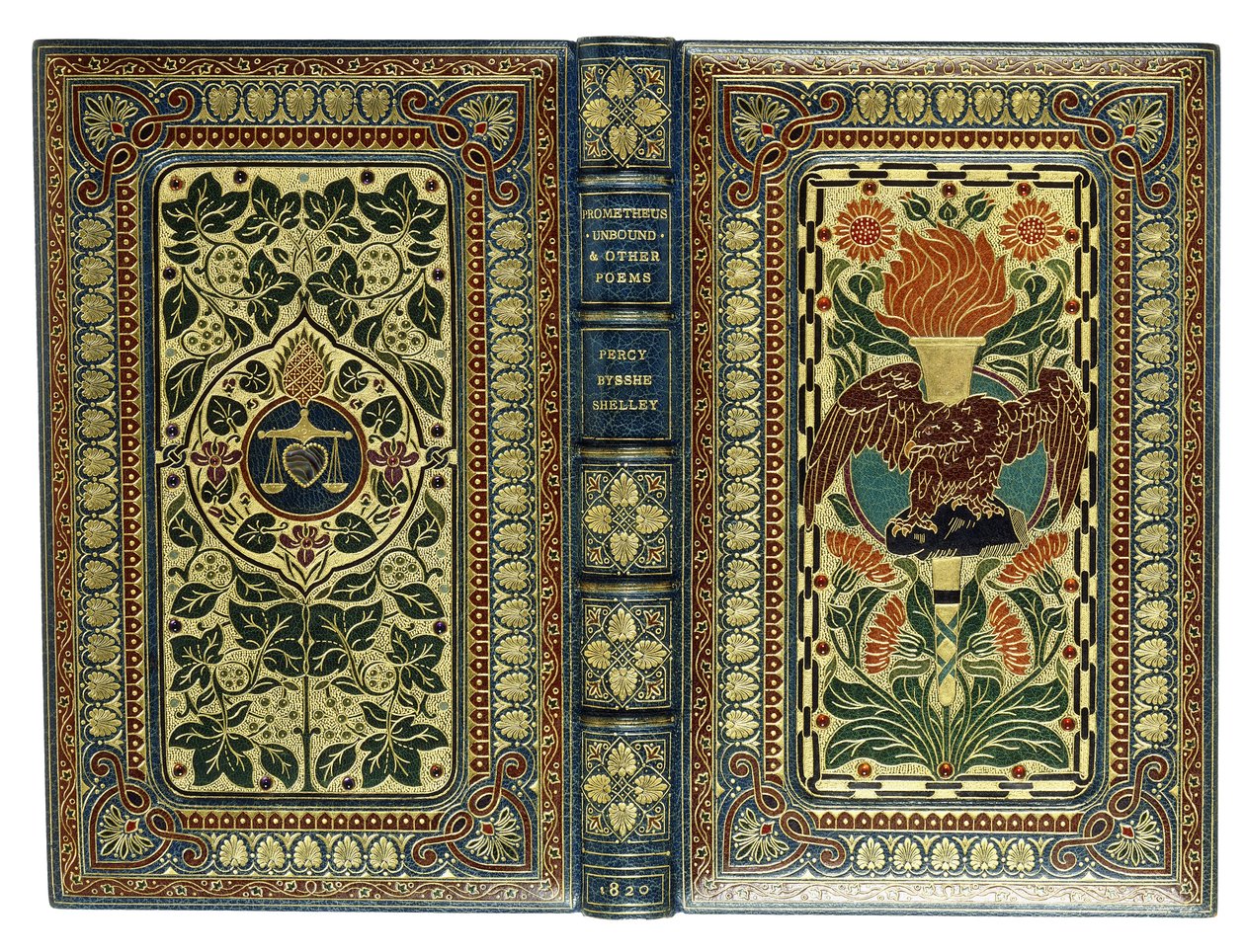 Upper and lower covers, with eagle, torch, heart, scales and floral designs, 1820 by English School