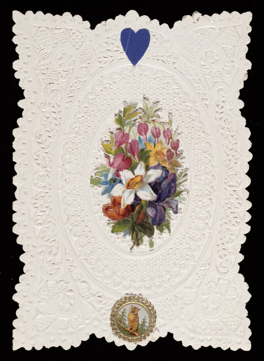 Valentine card depicting flowers, c.1840 by English School