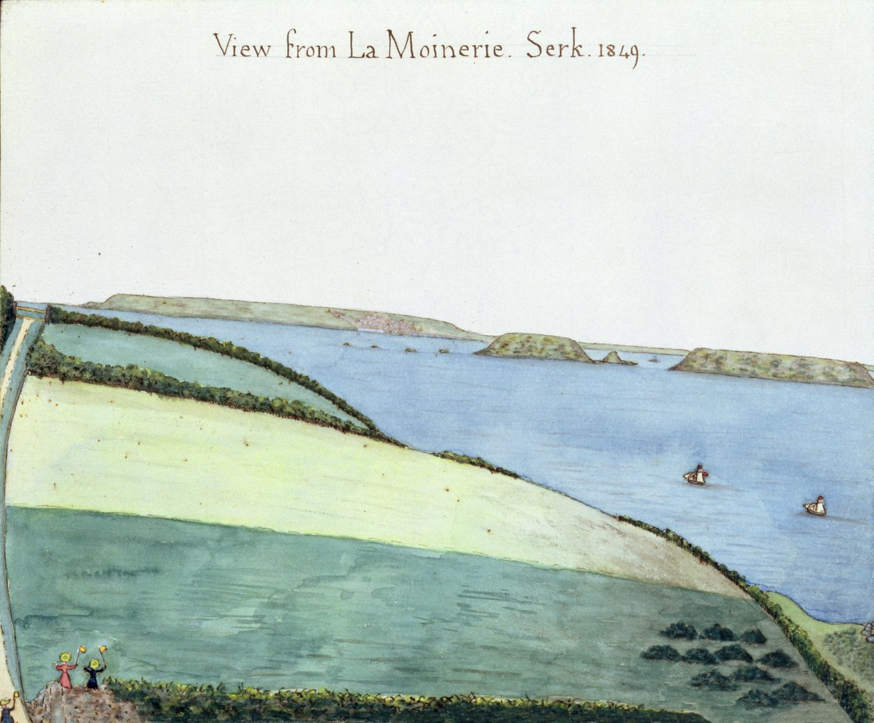View from La Moinerie, Serk, 1849 by English School