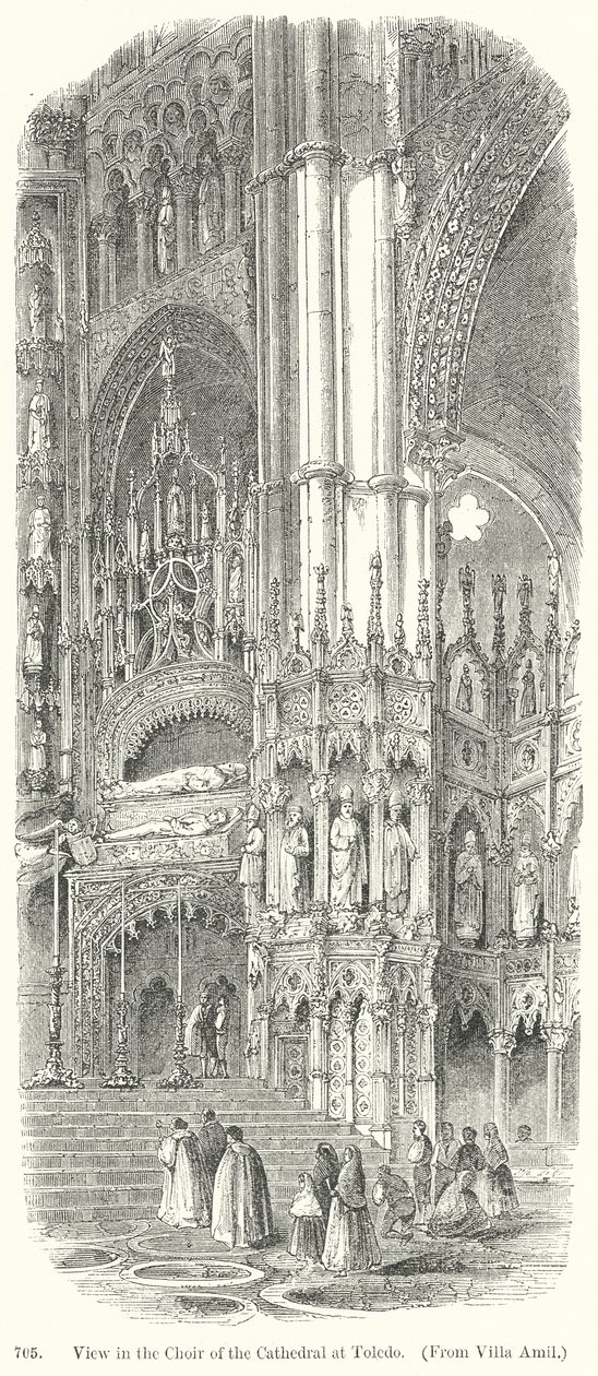 View in the Choir of the Cathedral at Toledo by English School