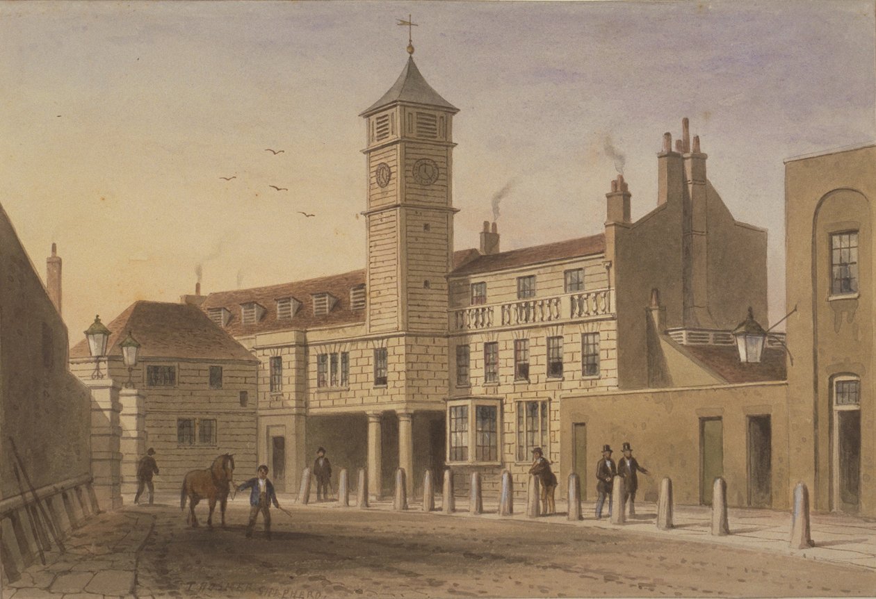 View of Bridge House in Bridge Yard, Tooley Street, 1846 by English School