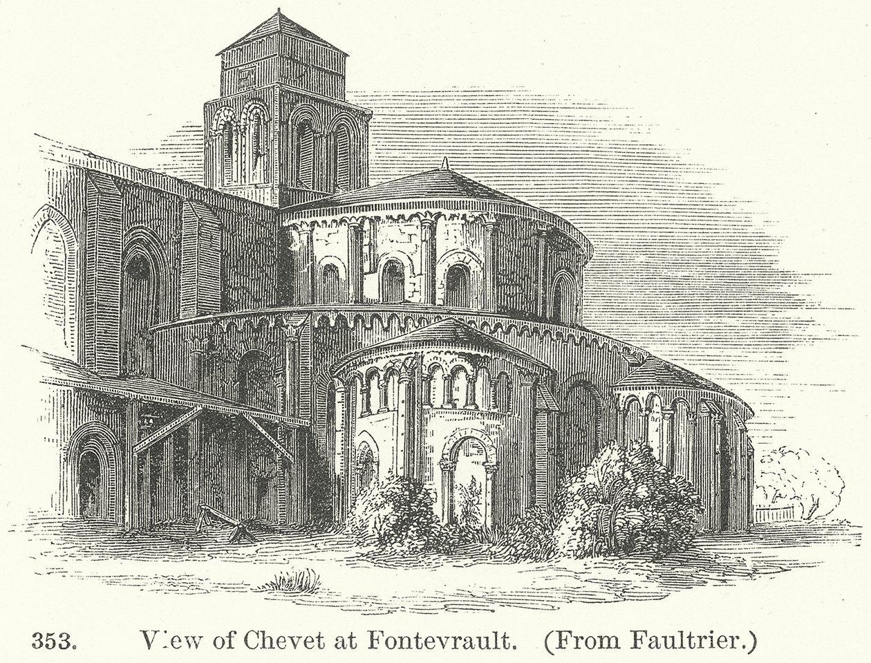 View of Chevet at Fontevrault by English School