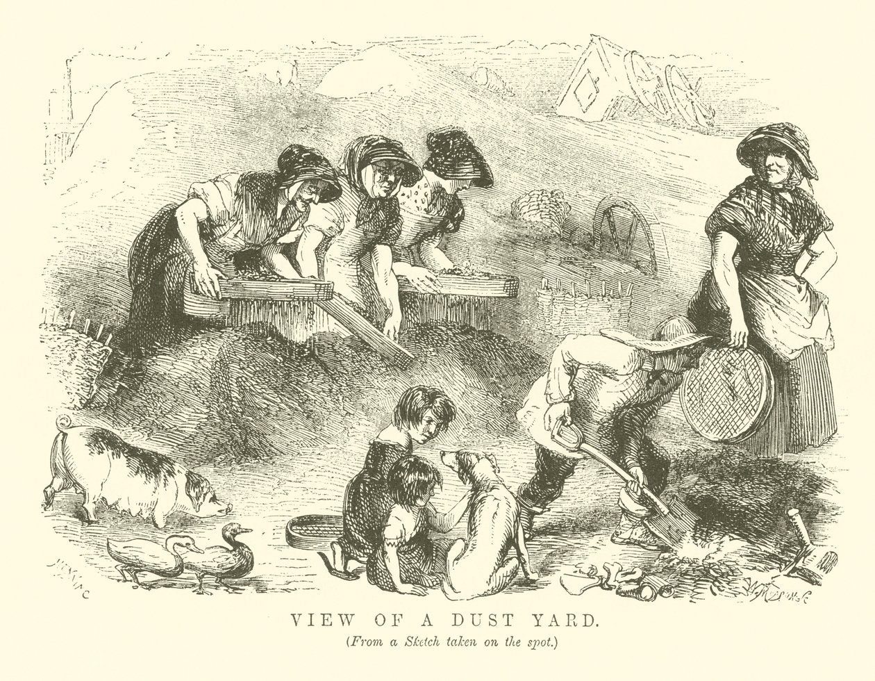 View of a Dust Yard by English School