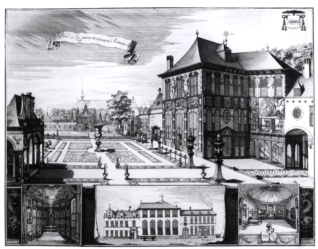 View of the Hilwerue House Belonging to Peter Paul Rubens (1692) by English School
