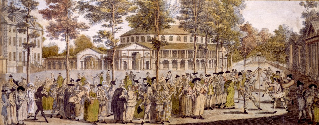 View of the Jubilee Ball, Ranelagh Gardens, in celebration of the birthday of George, Prince of Wales, May 24th, 1759 by English School