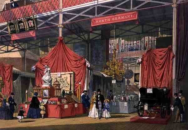 View of the Klier and Sons Musical Instruments Stand, in the North German Section of the Great Exhibition of 1851, from Dickinson