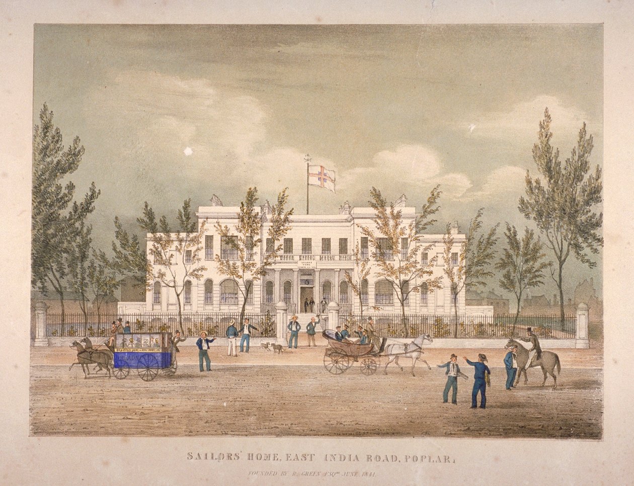 View of the Sailors Home on East India Dock Road, Poplar, London, 1841 by English School