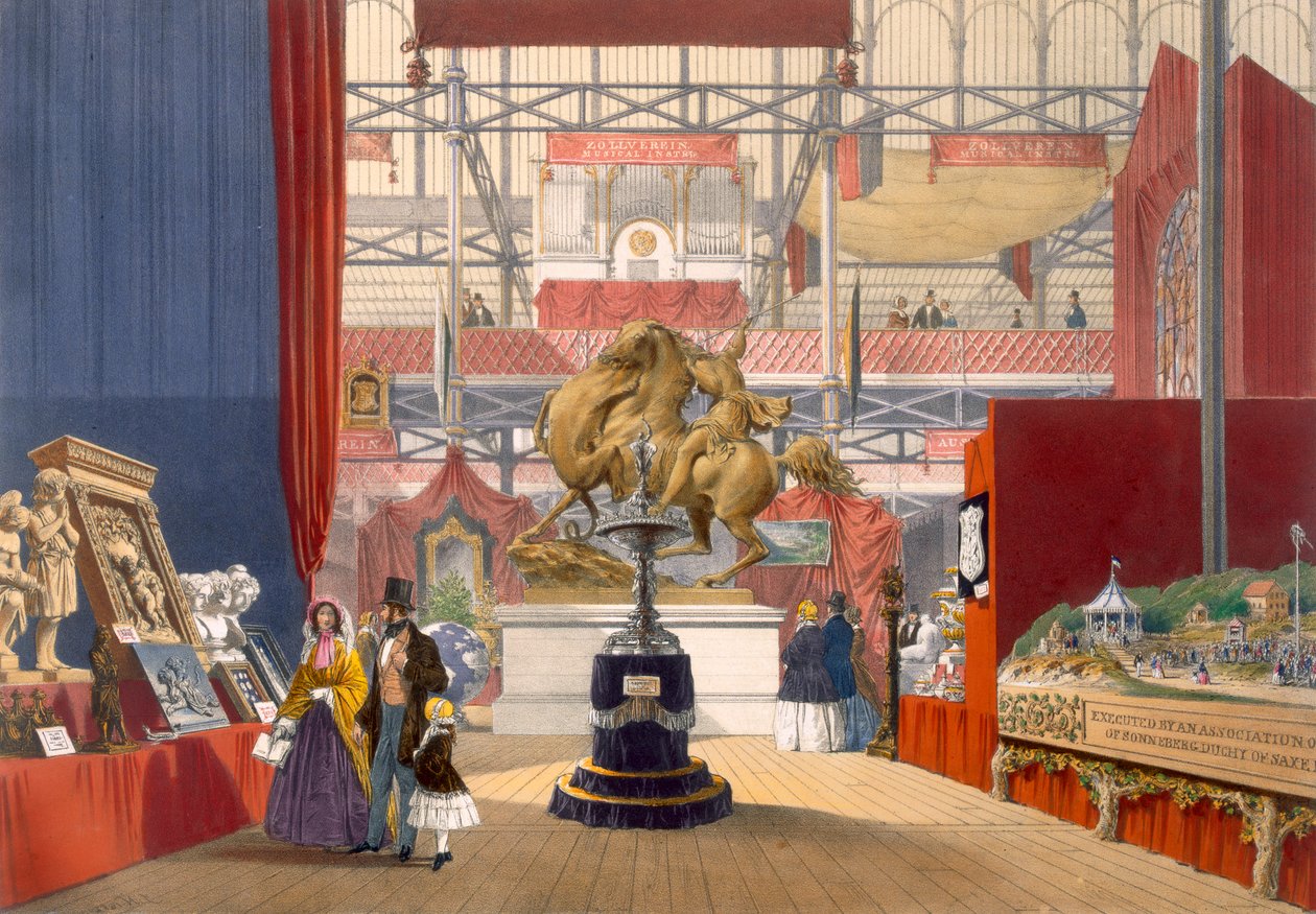 View of the Zollyverein Musical Instruments stand at the Great Exhibition of 1851, from Dickinson