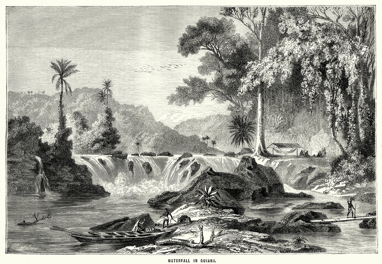 Waterfall in Guiana by English School