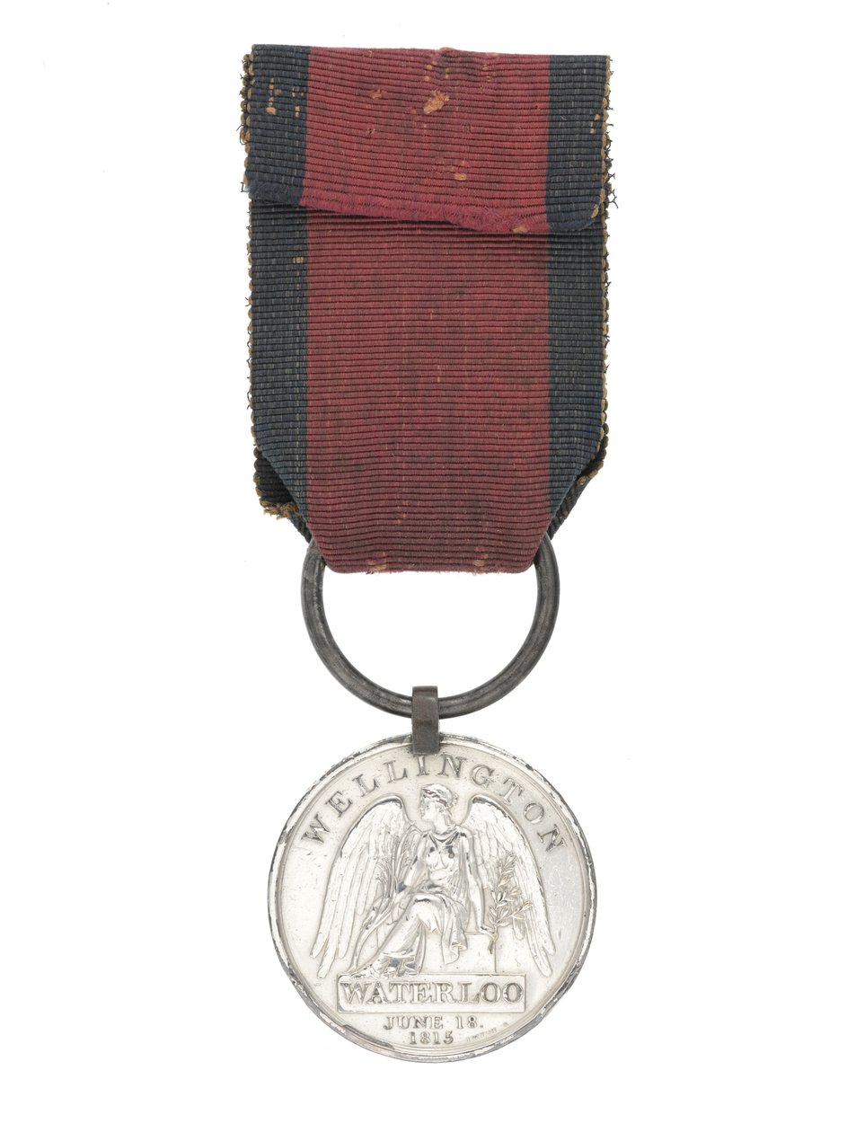 Waterloo Medal, one of two medals awarded to Surgeon William Jones by English School