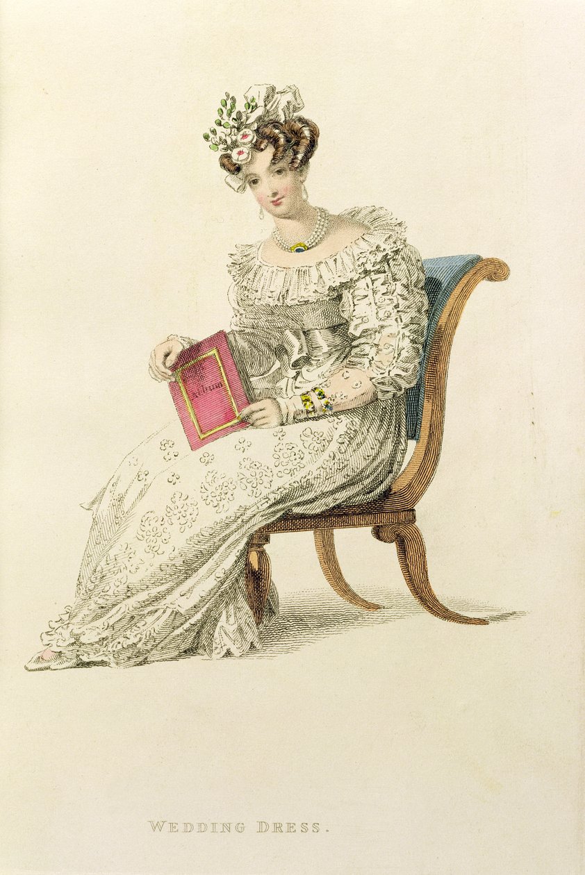 Wedding dress, fashion plate from Ackermann