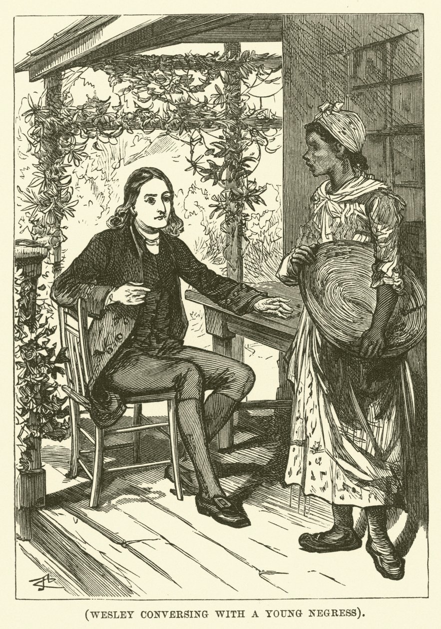 Wesley Conversing with a Young Negress by English School