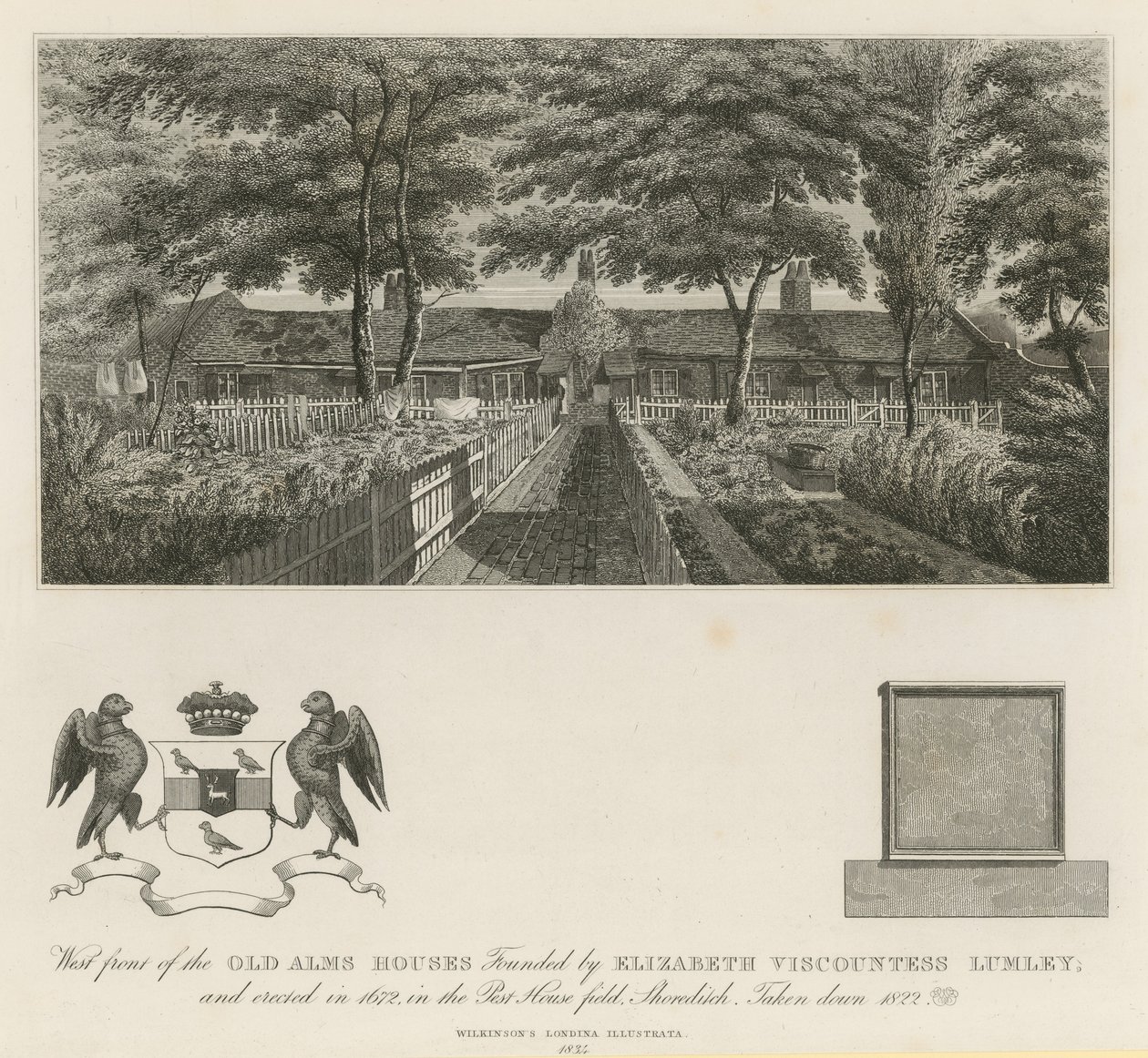 West Front of the Old Alms Houses Founded by Elizabeth Viscountess Lumley by English School
