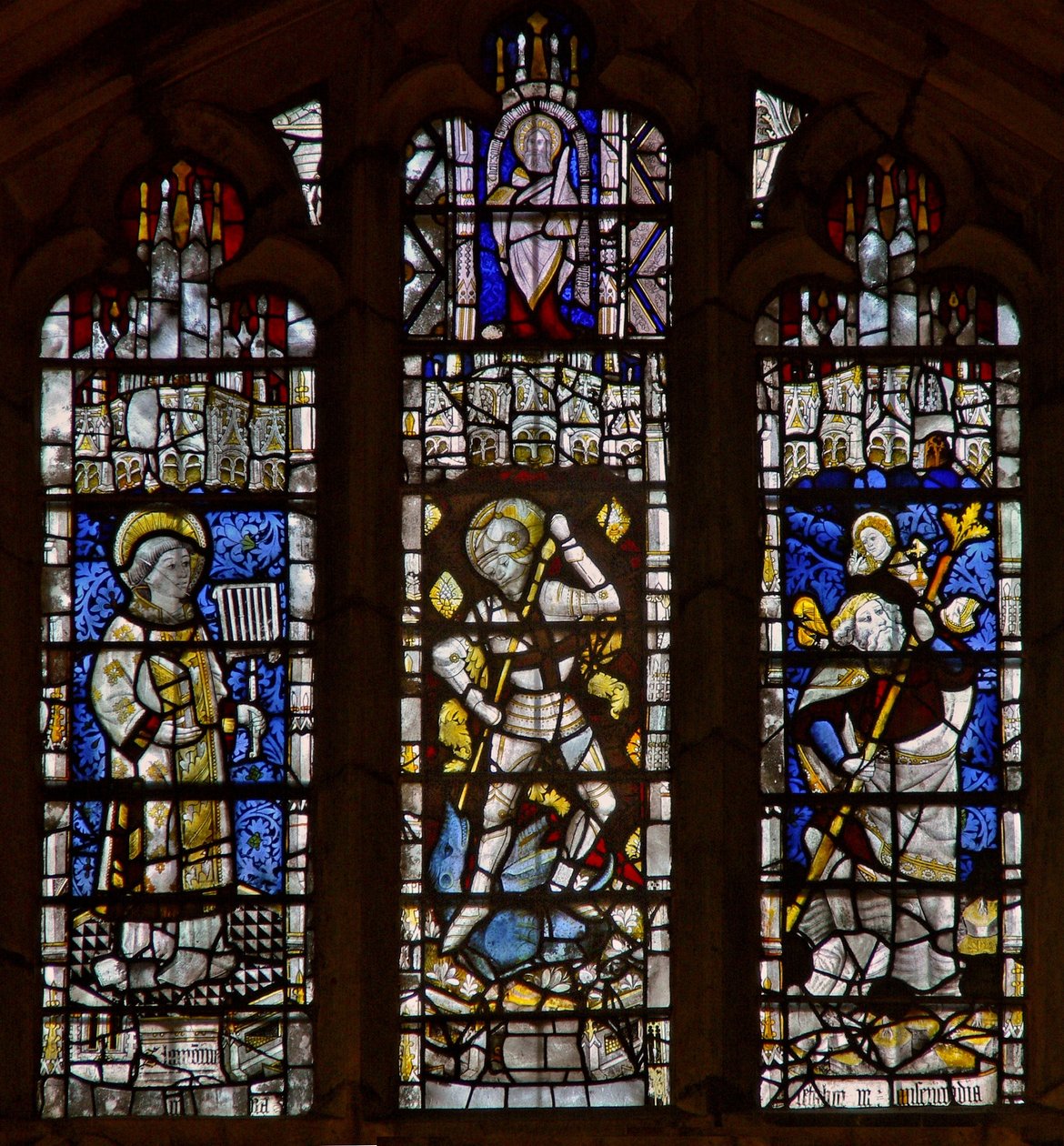 St Christopher, St George, St Lawrence by English School