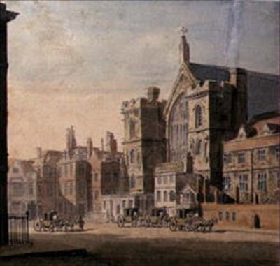 Westminster Hall and New Palace Yard, c.1808 by English School