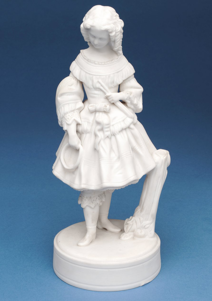 White Parian figure of a girl (ceramic) by English School