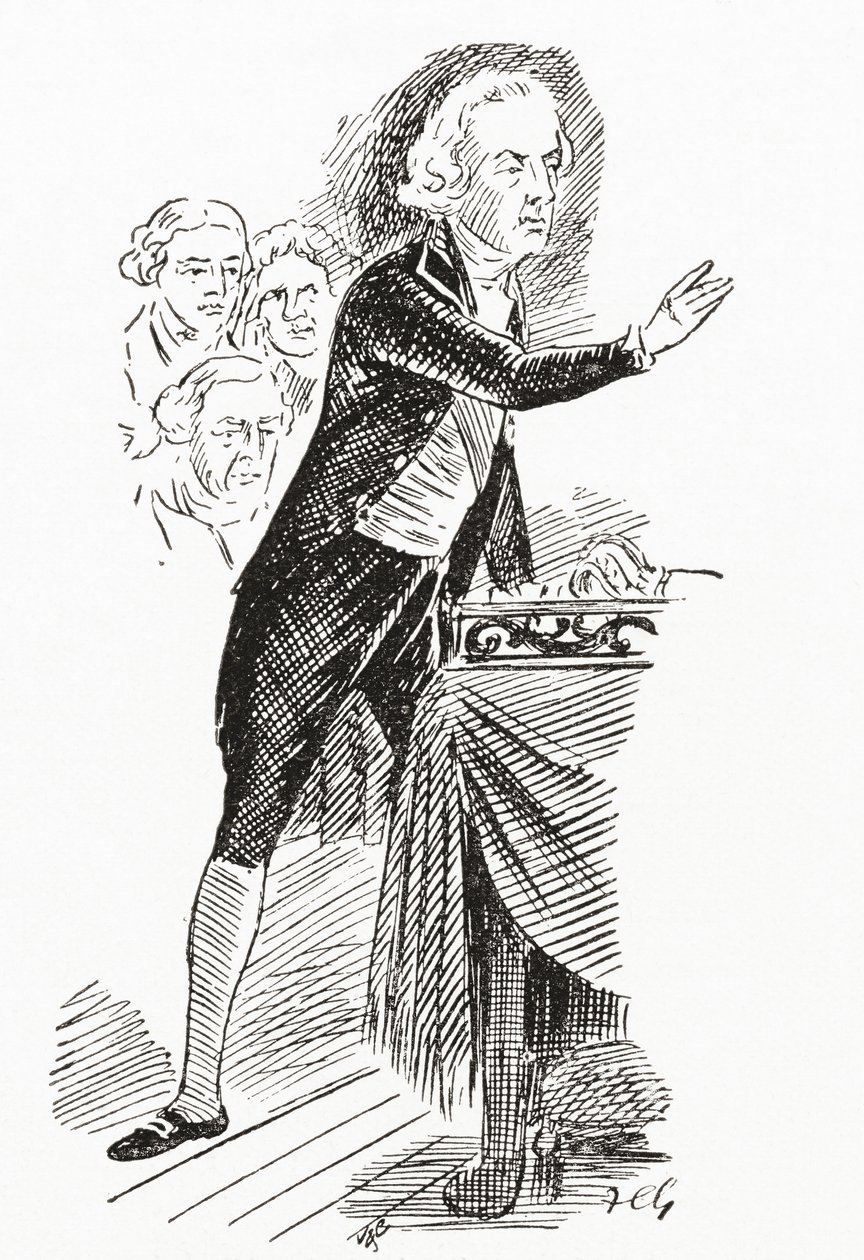 William Pitt the Younger Addressing the House of Commons by English School