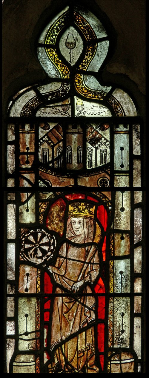 Window depicting St Catherine by English School
