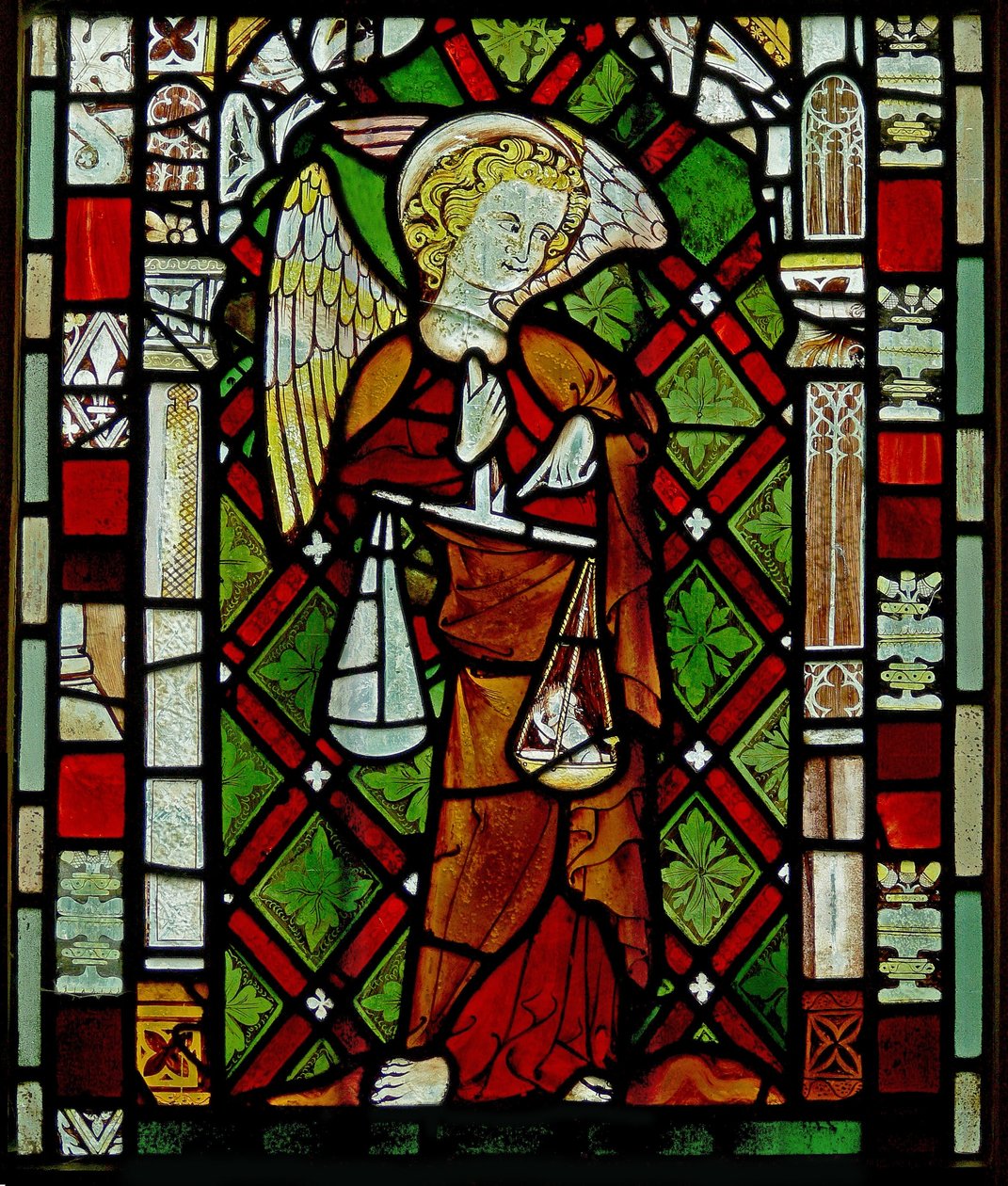 Window depicting St Michael by English School