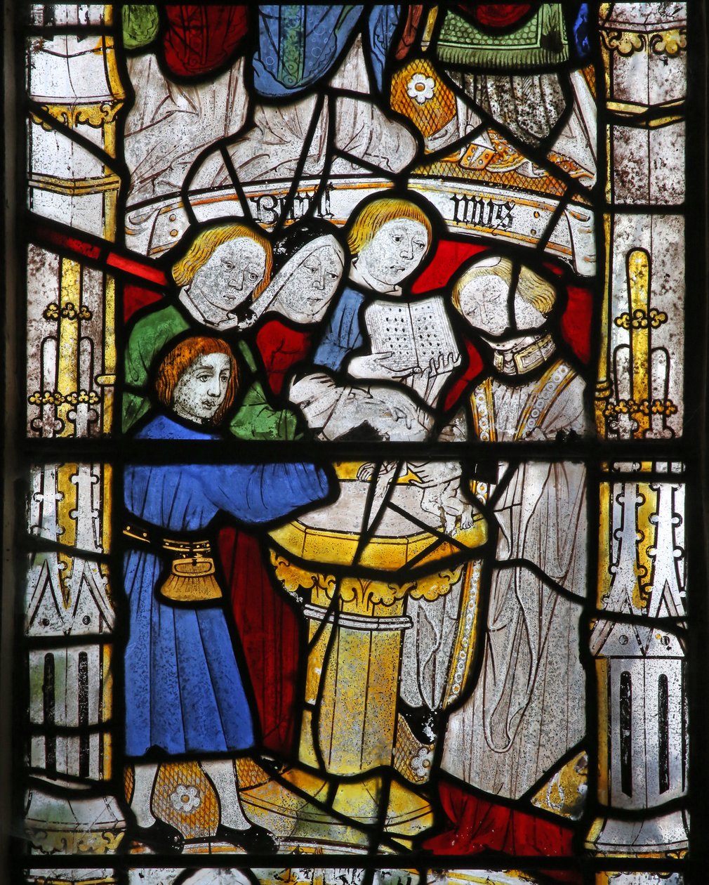 Window depicting the Seven Sacraments: Baptism by English School