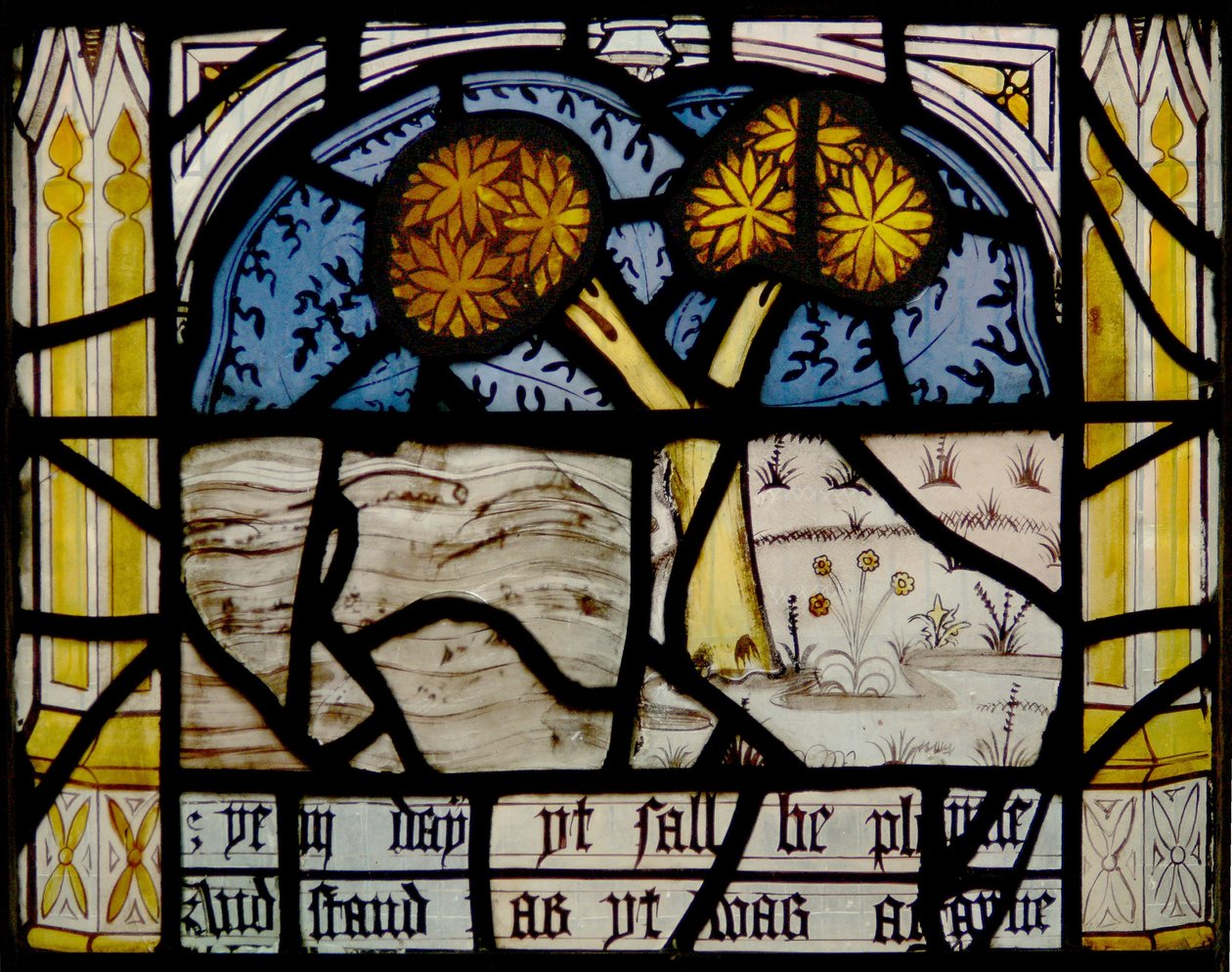 Window N3 depicting the Last Fifteen Days of the World (the Pryke of Conscience window): the sea returns to its former level by English School