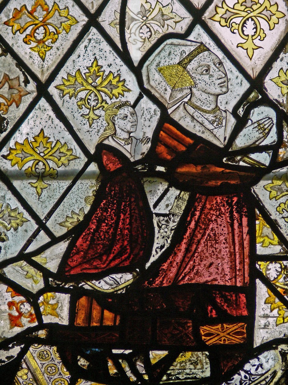 Window depicting Margaret Fawkener, wife of Robert Fitz Ellis by English School