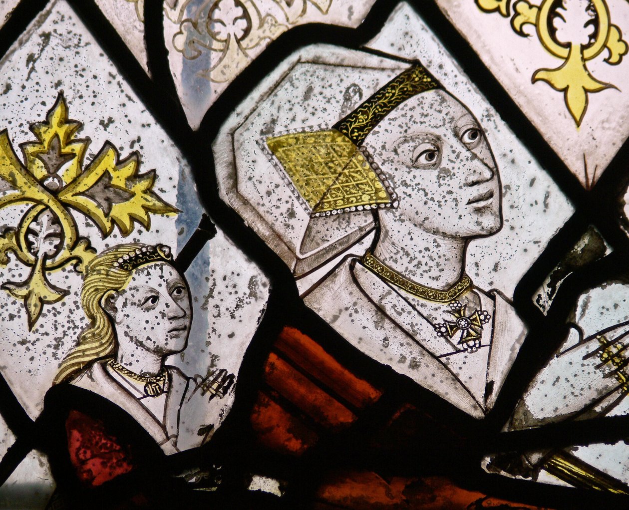 Window depicting Margaret Fawkener, wife of Robert Fitz Ellis (detail) by English School