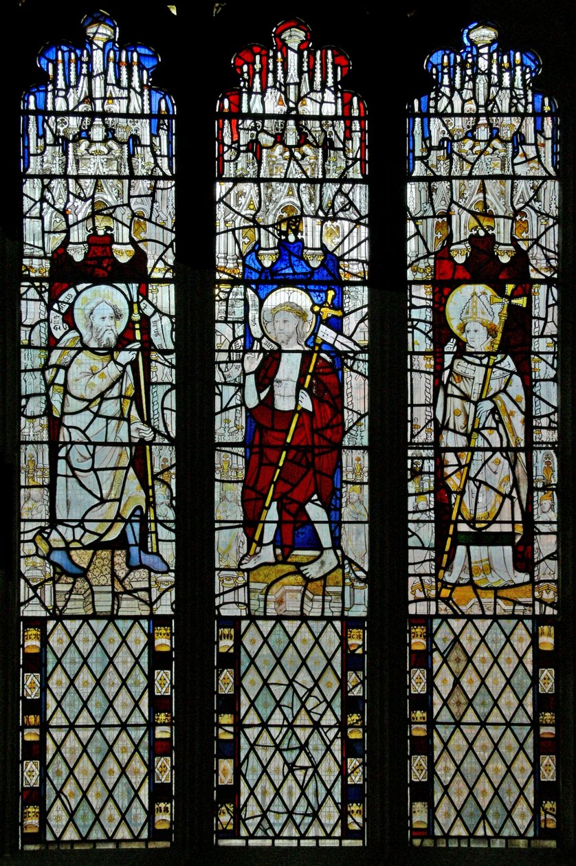 Window N5 depicting the Doubting St Thomas with the Resurrected Christ and St Thomas Becket? by English School