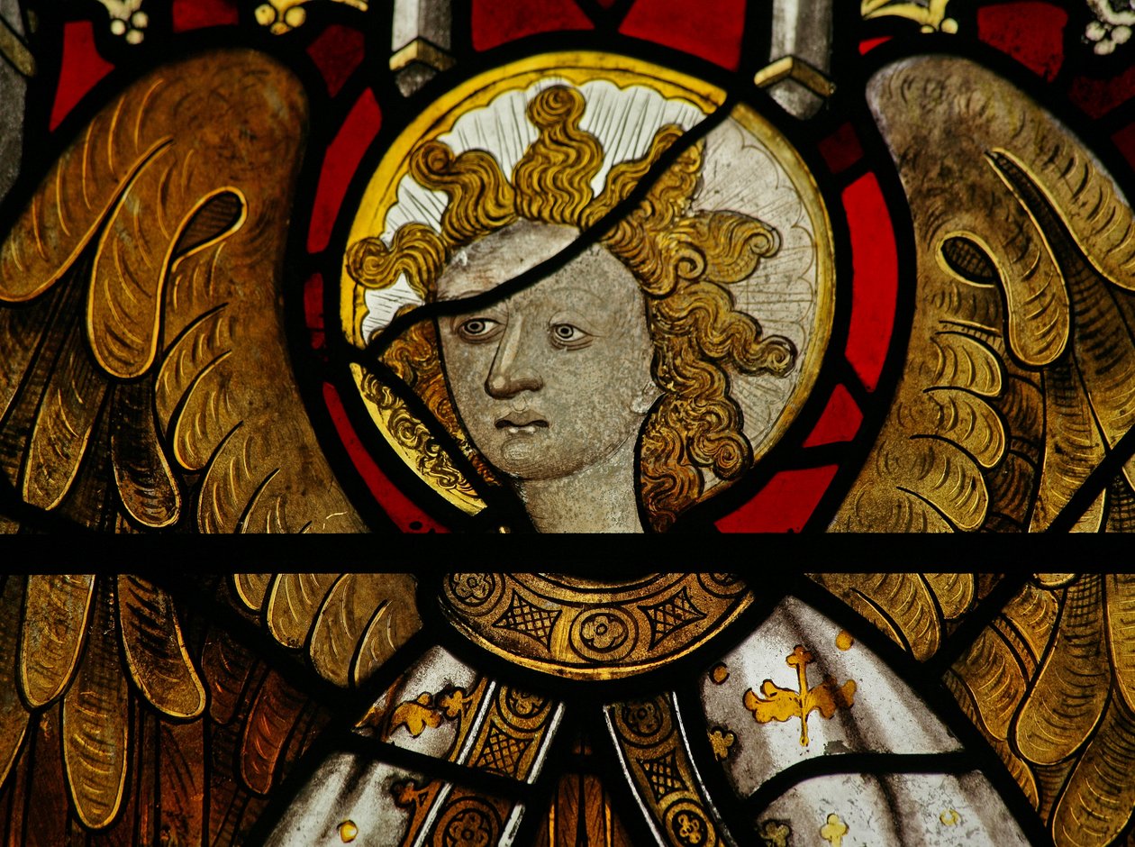 Window depicting St Michael by English School