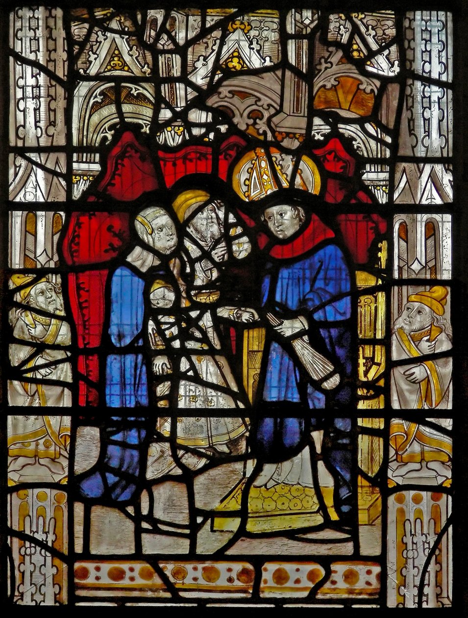 Window depicting St Martin goes to school by English School