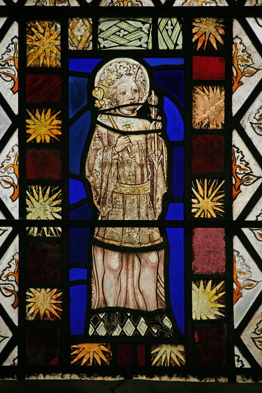 Window depicting St Edmund by English School