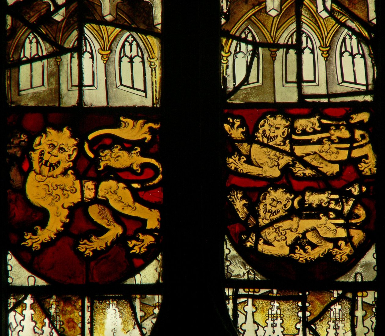 Window depicting the Royal Coat of Arms by English School