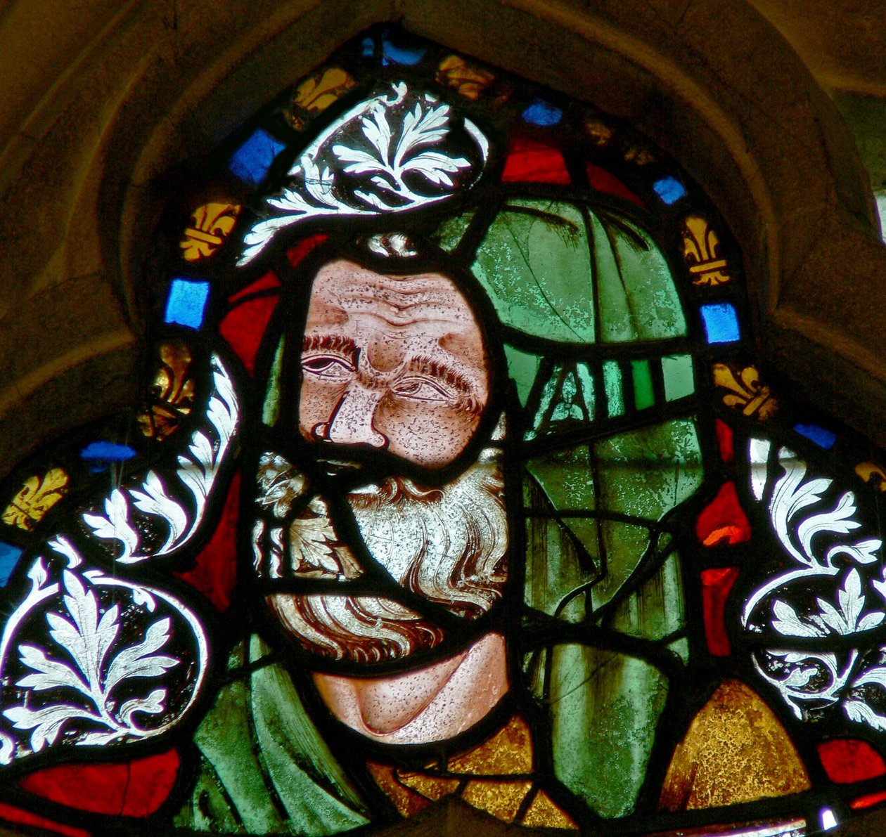Window depicting a patriarch by English School