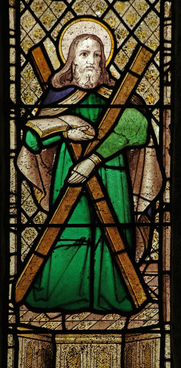 Window 2 depicting St Andrew by English School