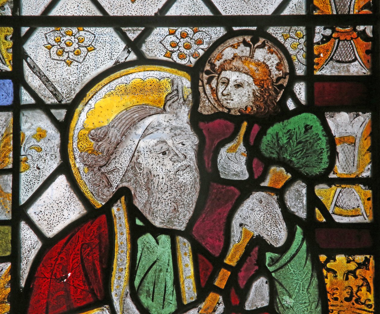 Window depicting St Christopher by English School