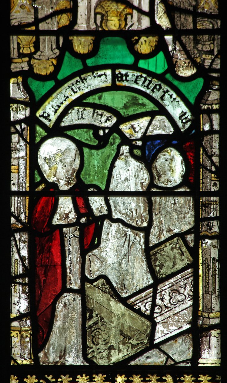 Window 6 depicting St George: the Virgin Mary restores him to life by English School