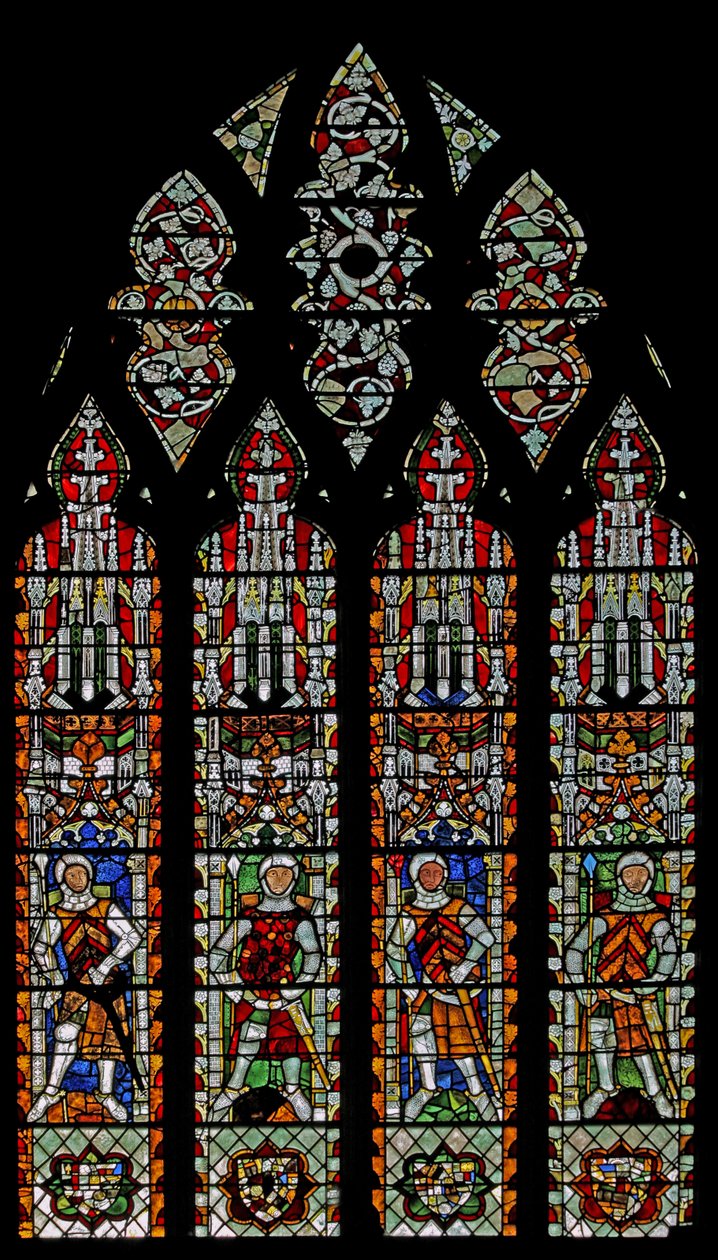 Window s4 depicting De Clare knights and William Lord de la Zouche by English School