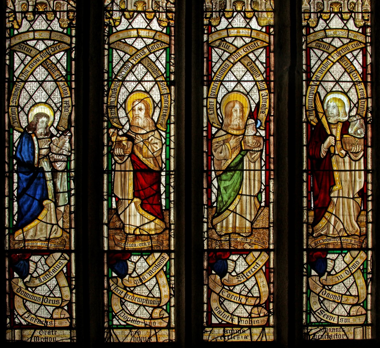 Window depicting the Evangelists - Four by English School