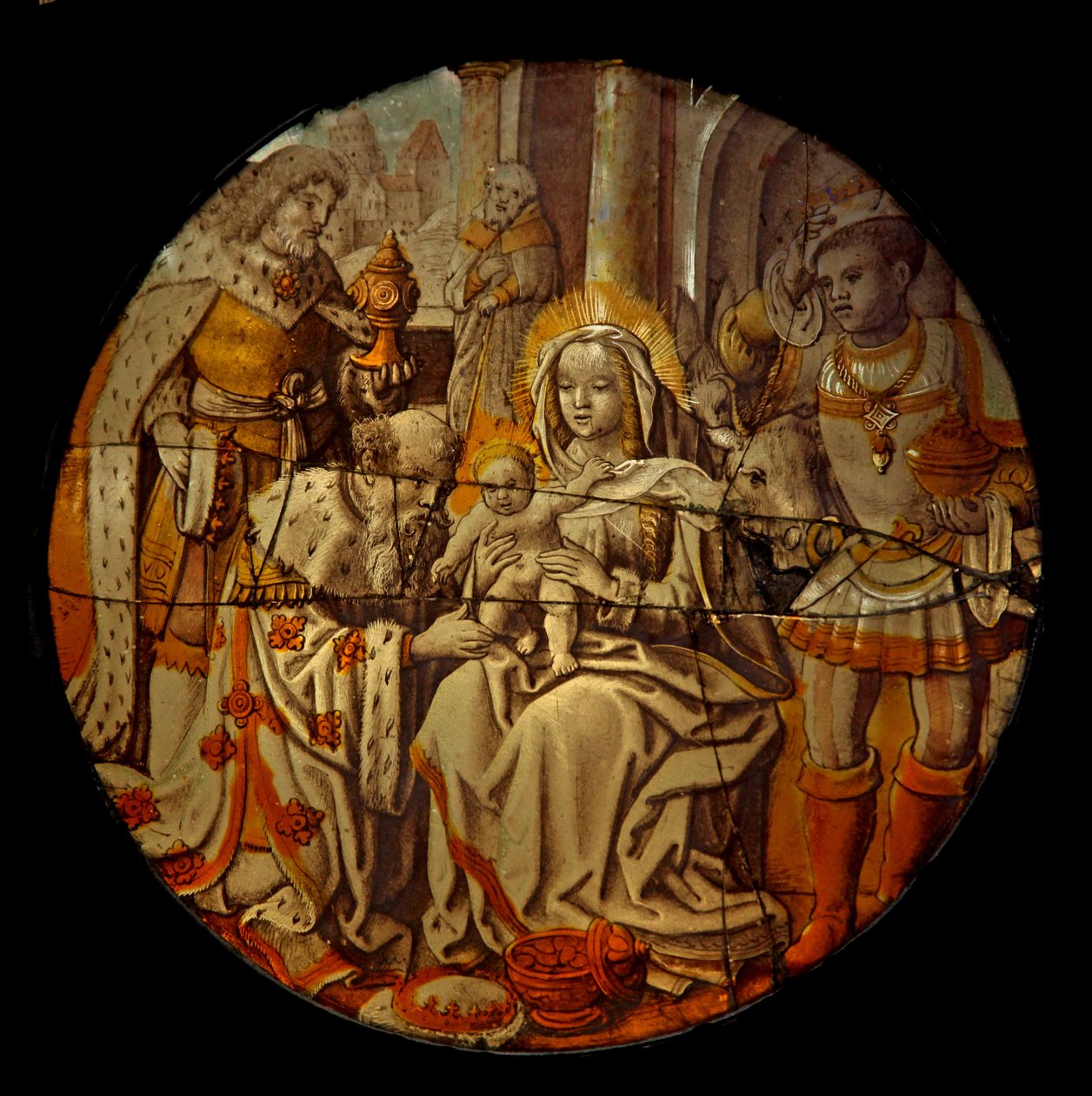 Window side chapel Gi depicting the Adoration of the Magi by English School