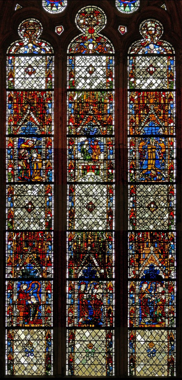 Window w38 depicting the Penance Window by English School