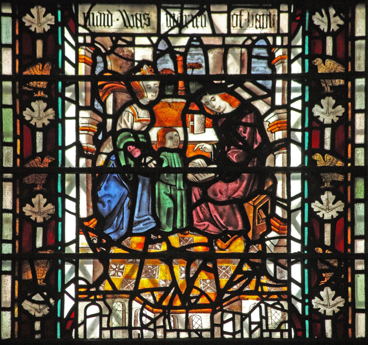 Window W58 depicting St Thomas Becket at school by English School