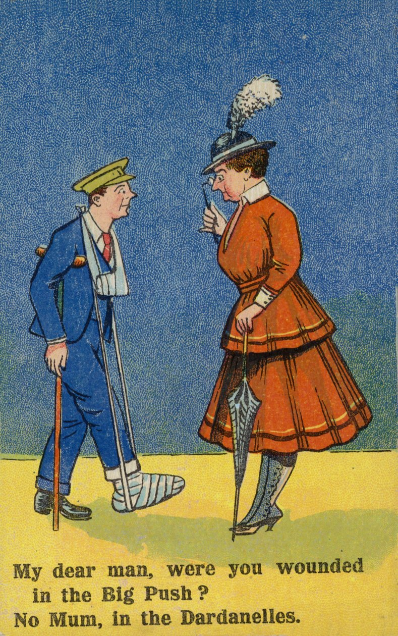 Woman Talking to a Wounded Soldier by English School