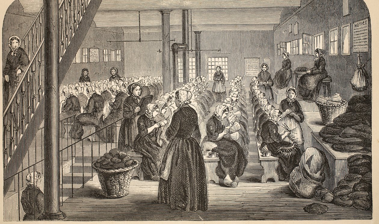 Work-room, on the Silent System, at the House of Correction, Tothill Fields, illustration from The Criminal Prisons of London and Scenes from Prison Life by Henry Mayhew and John Binny, pub. 1862 by English School