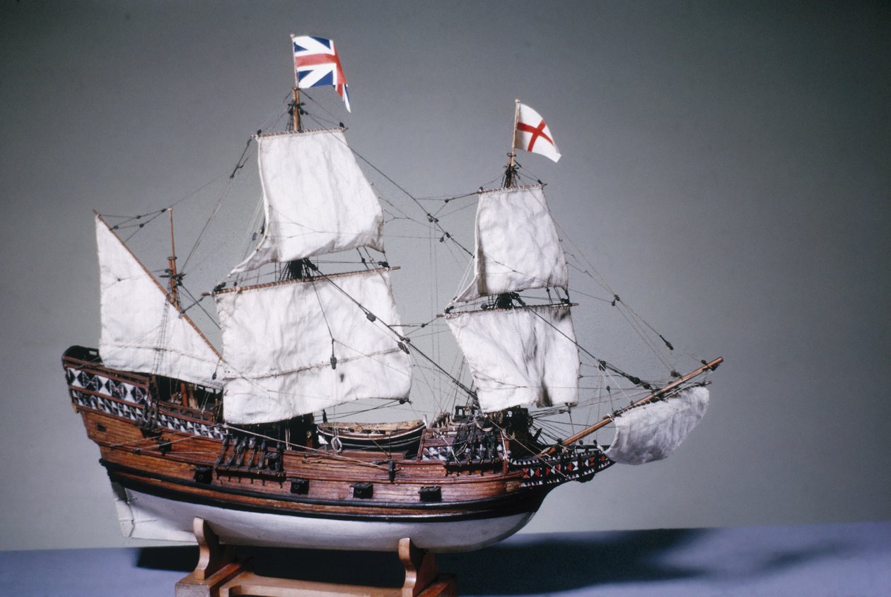 1:60 scale model of the Mayflower of 1620 by English School English School