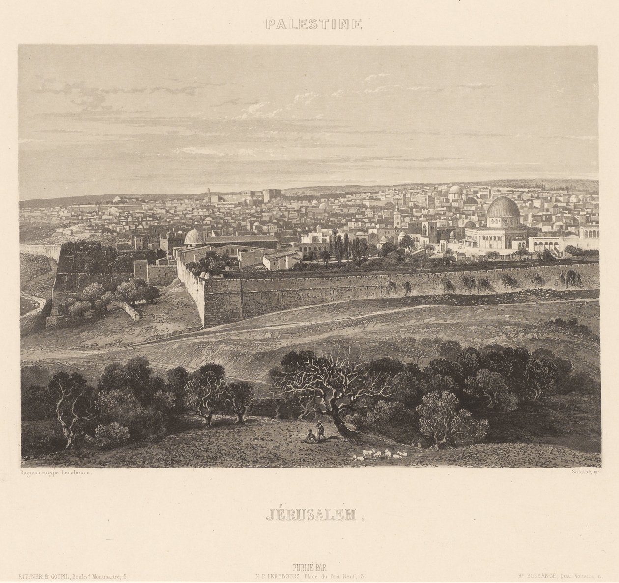 Jerusalem by Engraving by Friedrich Salathé
